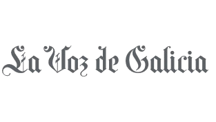 Logotipo gris del periódico La Voz de Galicia, medio donde ha aparecido Guía Migración.
